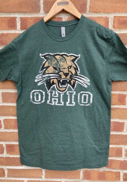Ohio Bobcats Green Hollow Short Sleeve T Shirt