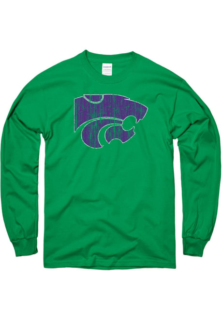 Mens Green K-State Wildcats Splatter Rock Tee