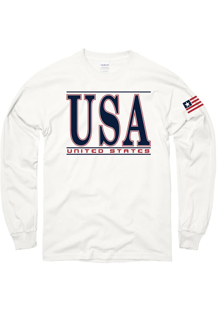【AMERICANA】 CREWNECK LONG SLEEVE TEE Americana USA WHITE Long Sleeve T Shirt - 22783433