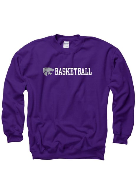 Mens Purple K-State Wildcats Basketball Crew Sweatshirt