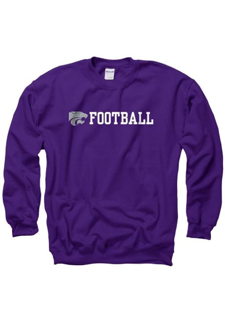 Mens Purple K-State Wildcats Football Crew Sweatshirt