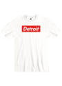 Detroit White Box Logo Short Sleeve T Shirt