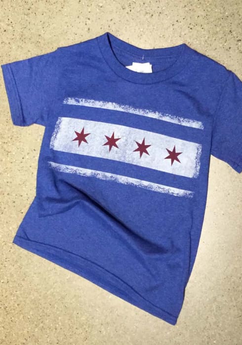 Rally Chicago Youth Blue City Flag Short Sleeve T Shirt