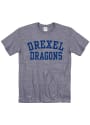Drexel Dragons Snow Heather Team Name T Shirt - Navy Blue