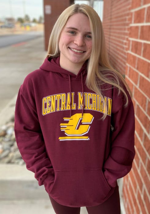 Rally Central Michigan Chippewas Arch Mascot Hoodie - Maroon