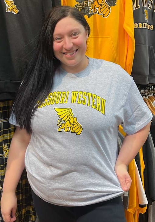 Rally Missouri Western Griffons Grey Arch Mascot Short Sleeve T Shirt