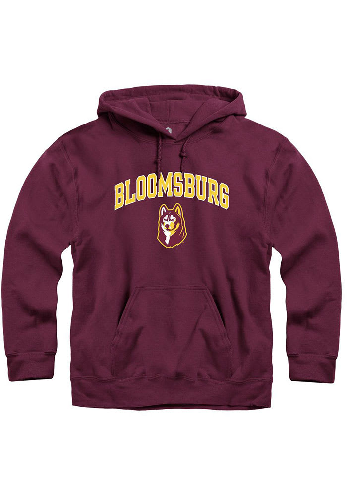 Rally Bloomsburg University Huskies Fleece Arch Mascot Hoodie - Maroon