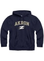 Akron Zips Rally Fleece Arch Mascot Hooded Sweatshirt - Navy Blue