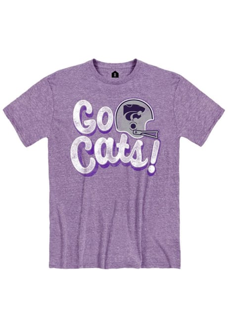 K-State Wildcats Lavender Rally Go Cats Football Short Sleeve Fashion T Shirt