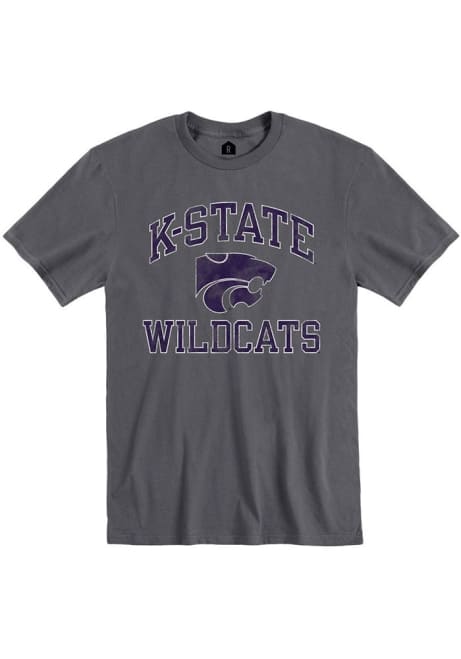 K-State Wildcats Charcoal Rally Number One Distressed Short Sleeve Fashion T Shirt