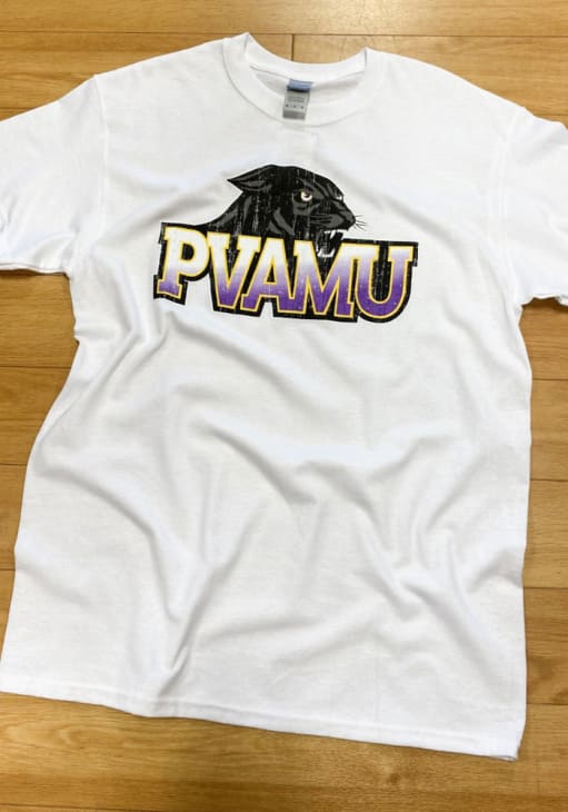 Prairie View A&M Panthers White Primary Logo Short Sleeve T Shirt