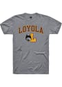 Loyola Ramblers Rally Arch Mascot Fashion T Shirt - Grey