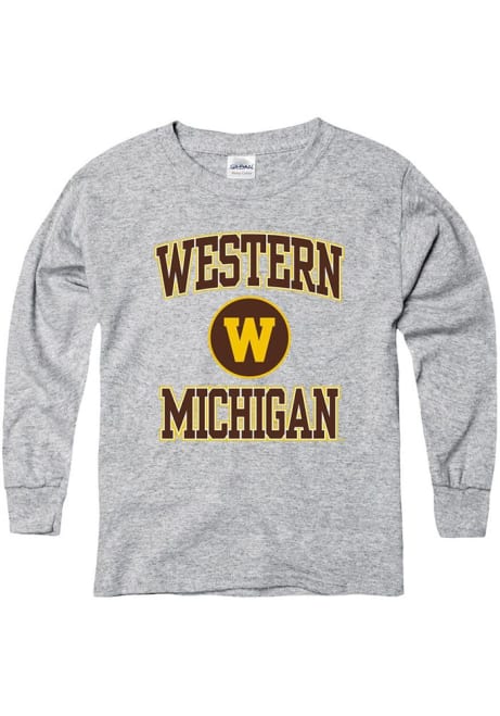 Youth Grey Western Michigan Broncos No 1 Long Sleeve T-Shirt