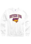 Main image for Northern Iowa Panthers Mens White Arch Mascot Long Sleeve Crew Sweatshirt