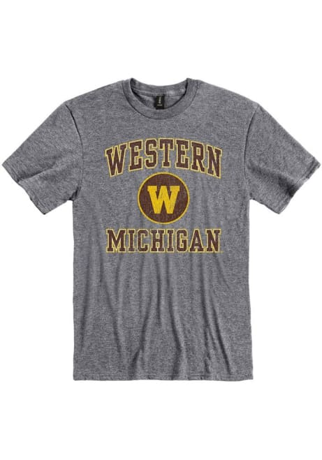 Western Michigan Broncos Number One Graphic Short Sleeve T Shirt - Grey