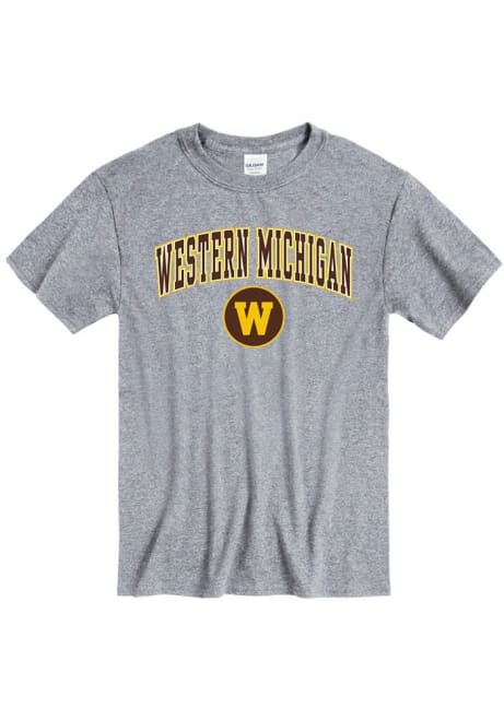 Western Michigan Broncos Arch Mascot Short Sleeve T Shirt - Grey