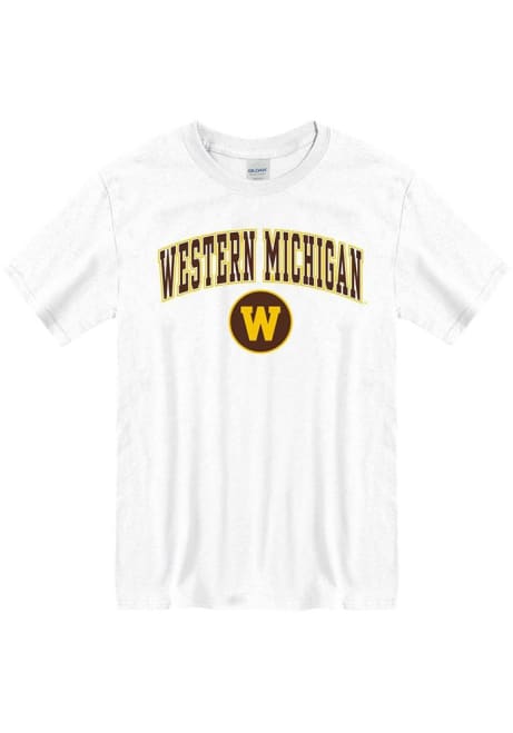 Western Michigan Broncos Arch Mascot Short Sleeve T Shirt - White