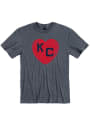 Kansas City Monarchs Rally Heart Fashion T Shirt - Navy Blue