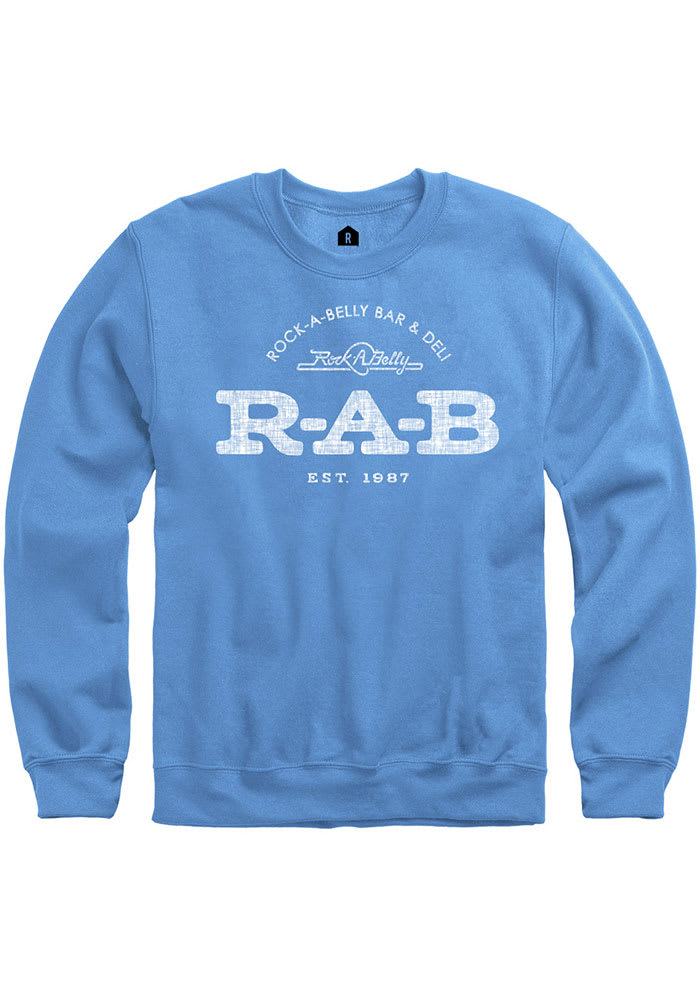 Rally Manhattan Mens BLUE RAB Logo Crew Sweatshirt - 22786388