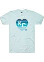 Kansas City Monarchs Rally Sunset Heart Fashion T Shirt - Light Blue