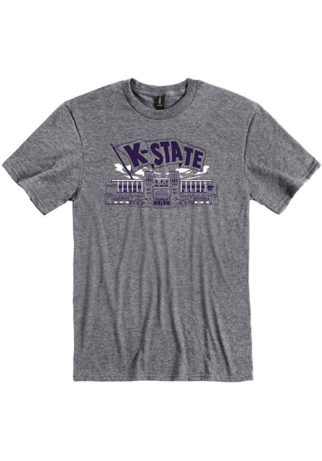 Grey K-State Wildcats Snyder Family Stadium Short Sleeve Fashion T Shirt