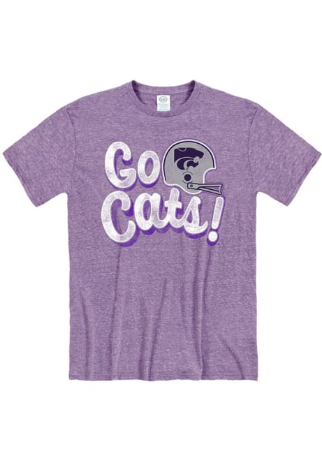 Lavender K-State Wildcats Go Cats Football Short Sleeve Fashion T Shirt