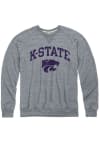 Main image for K-State Wildcats Mens Grey Distressed Arch Mascot Long Sleeve Crew Sweatshirt