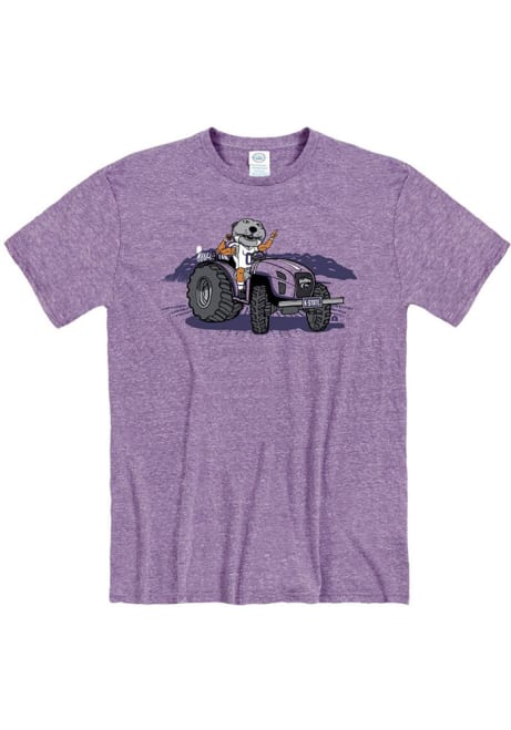 Lavender K-State Wildcats Tractor Short Sleeve Fashion T Shirt