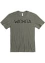 Wichita Disconnected Stencil Wordmark Fashion T Shirt - Olive