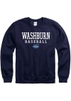 Main image for Washburn Ichabods Mens Navy Blue Baseball Stacked Long Sleeve Crew Sweatshirt
