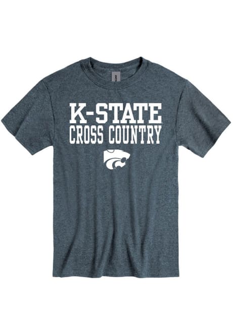 K-State Wildcats Cross Country Short Sleeve T Shirt - Charcoal