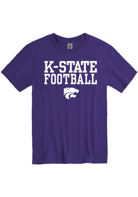 K-State Wildcats Football Stacked Short Sleeve T Shirt - Purple