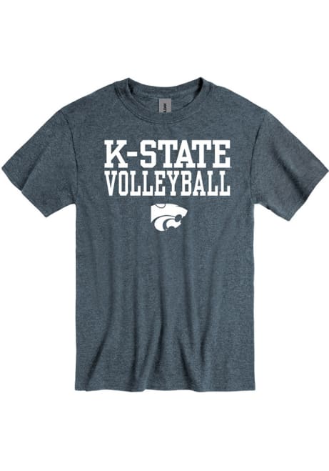 K-State Wildcats Volleyball Short Sleeve T Shirt - Charcoal