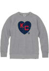 Main image for Rally Kansas City Monarchs Mens Grey Heart KC Long Sleeve Fashion Sweatshirt