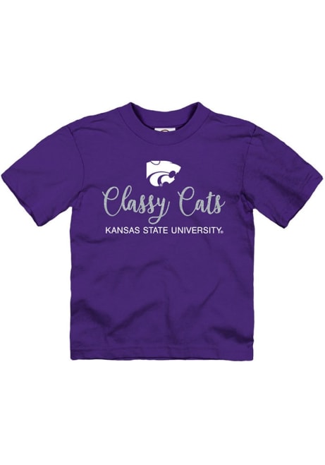 Toddler Purple K-State Wildcats Classy Sparkle Short Sleeve T-Shirt