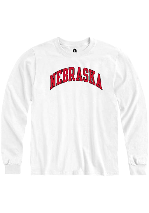 Rally Nebraska Cornhuskers Arch Name Long Sleeve T Shirt White
