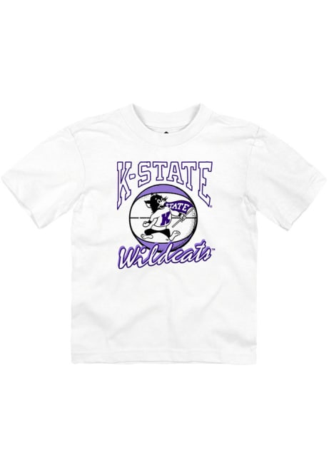Toddler K-State Wildcats White Rally Basketball Short Sleeve T-Shirt