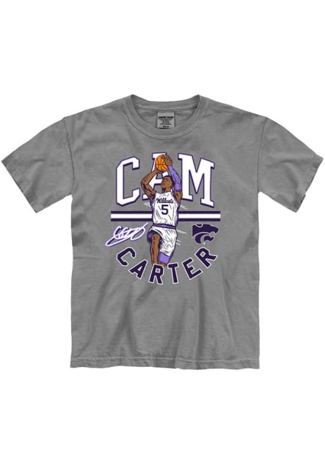 Camryn Carter Youth Grey K-State Wildcats Cam Carter Short Sleeve Player T-Shirt