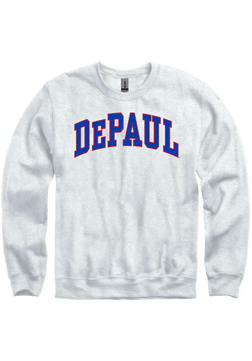 DePaul Blue Demons Mens ASH Arch Name Crew Sweatshirt 22787938