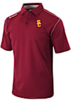Main image for Mens USC Trojans Red Columbia Heat Seal Omni Wick Shotgun Short Sleeve Polo Shirt