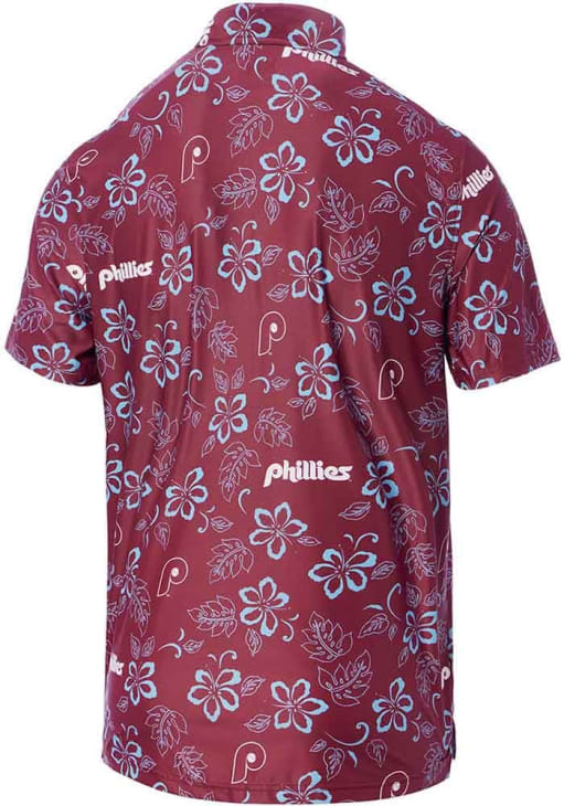 Reyn Spooner Philadelphia Phillies Mens Maroon Cooperstown Short Sleeve Fashion Polo