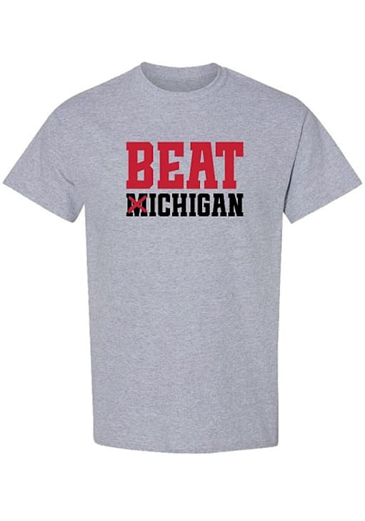 Ohio State Buckeyes Grey Beat Michigan Short Sleeve T Shirt