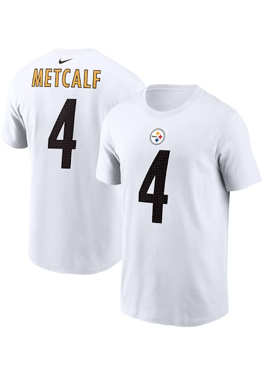 DK Metcalf Pittsburgh Steelers White Road Short Sleeve Player T Shirt