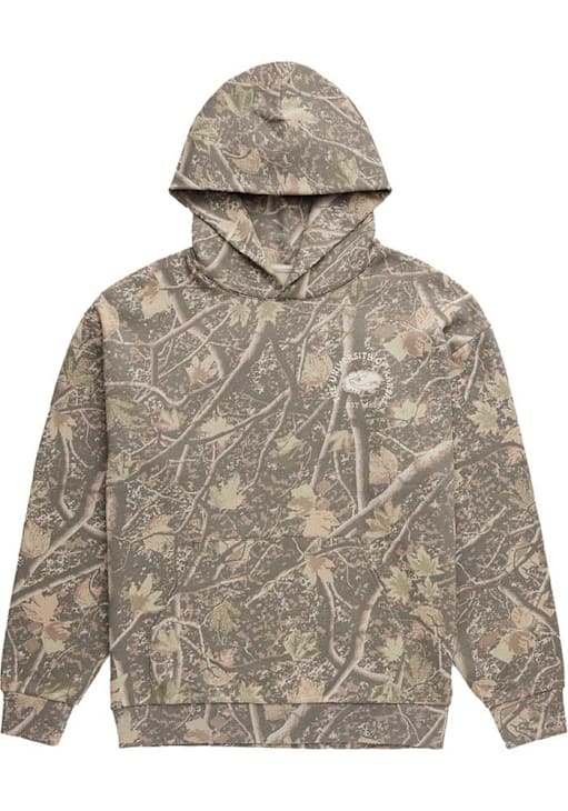 Uscape Kansas Jayhawks Mens Natural Back Bay Camo Long Sleeve Hoodie