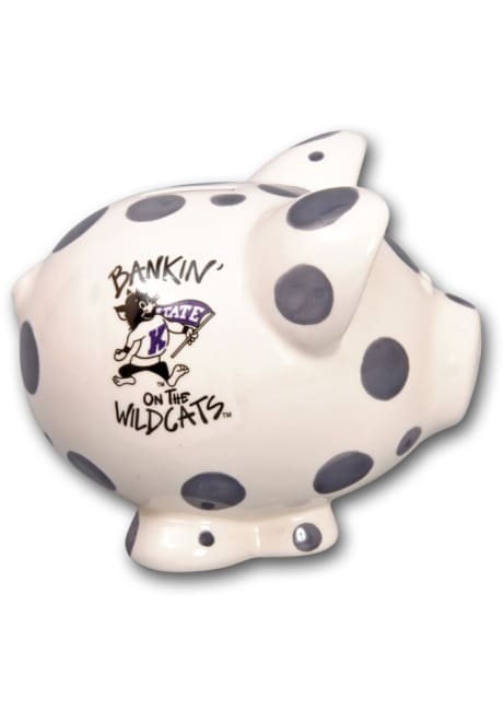 Purple K-State Wildcats Polka Dot Piggy Piggy Bank