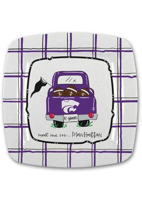 Purple K-State Wildcats 11in Melamine Truck Plate