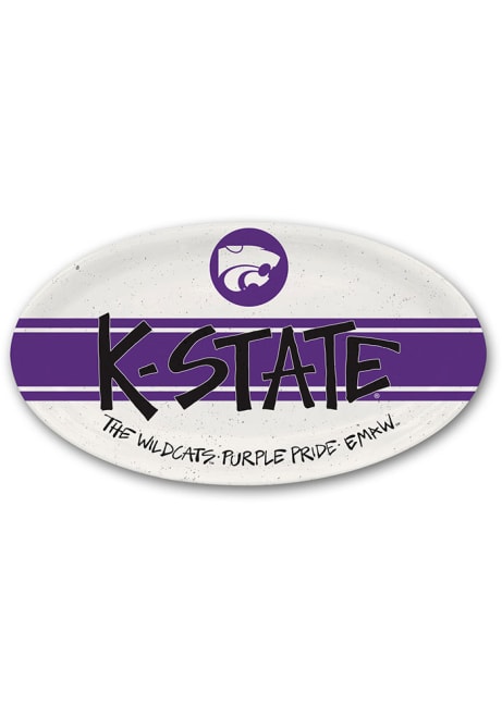 Purple K-State Wildcats 6.75 x 12.25 Oval Melamine Serving Tray