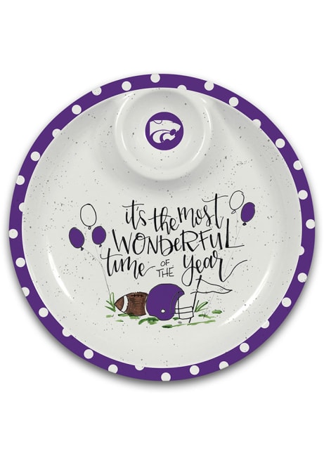 Purple K-State Wildcats Chip n Dip Serving Tray