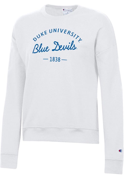 Duke Blue Devils Champion Crew Sweatshirt Womens White Powerblend
