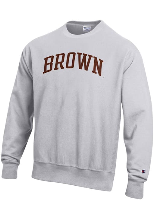 Champion Brown Bears Mens Reverse Weave Crew Sweatshirt SILVERGREY